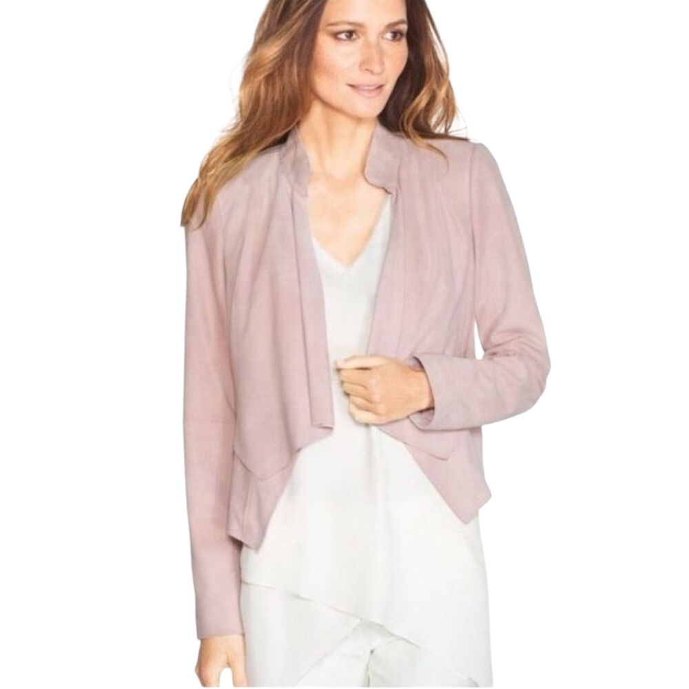 WHBM draped suede open front cropped jacket- S.        G7
